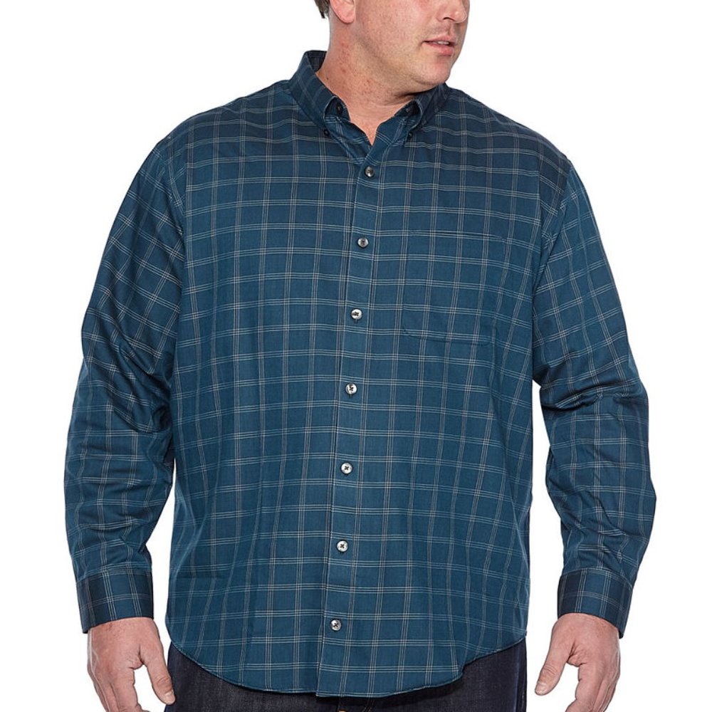 Van Heusen Men's Big and Tall Wrinkle Free Long Sleeve Button Down Shirt